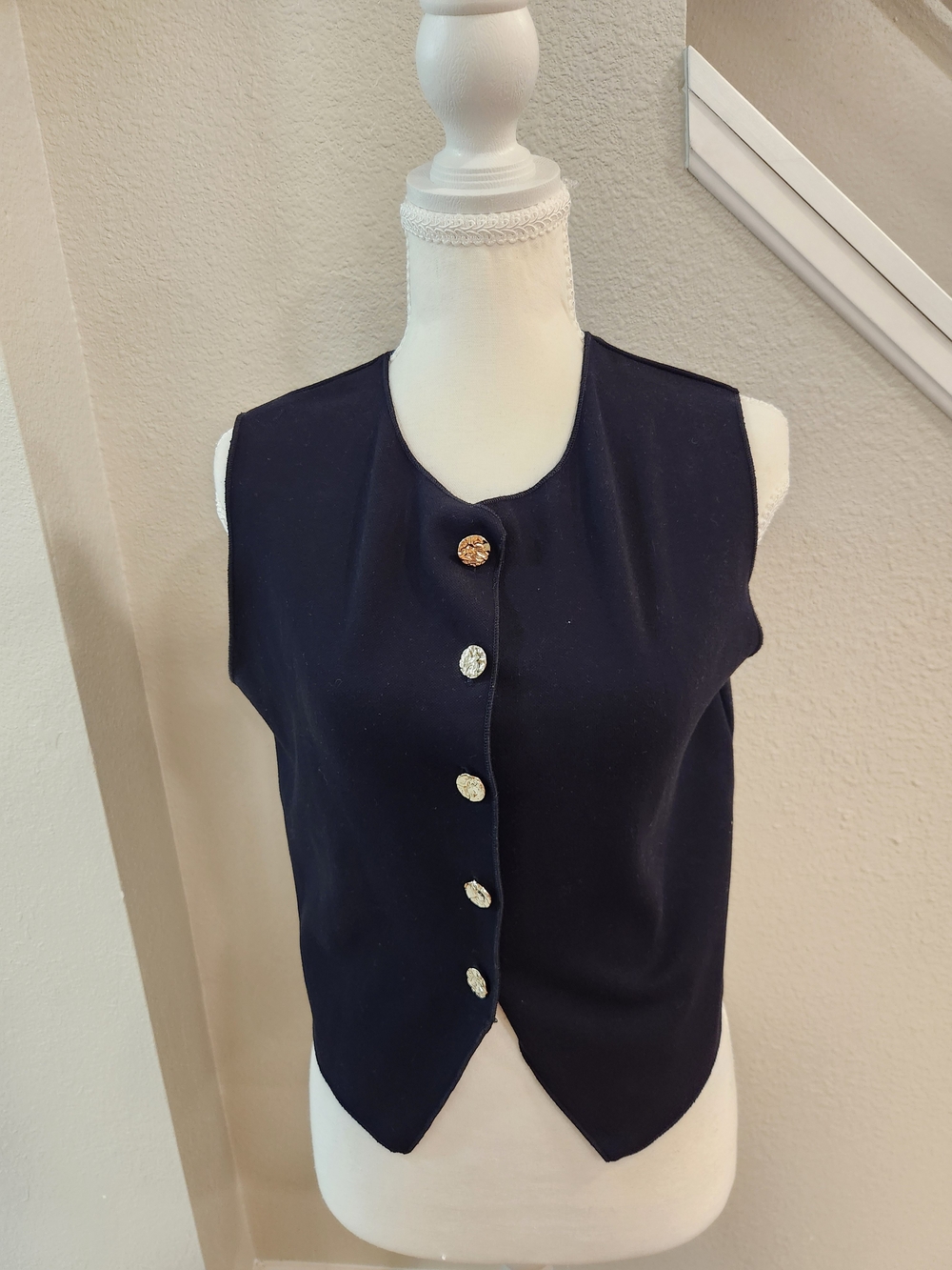 H&M Navy Button-Front Sleeveless Tank
